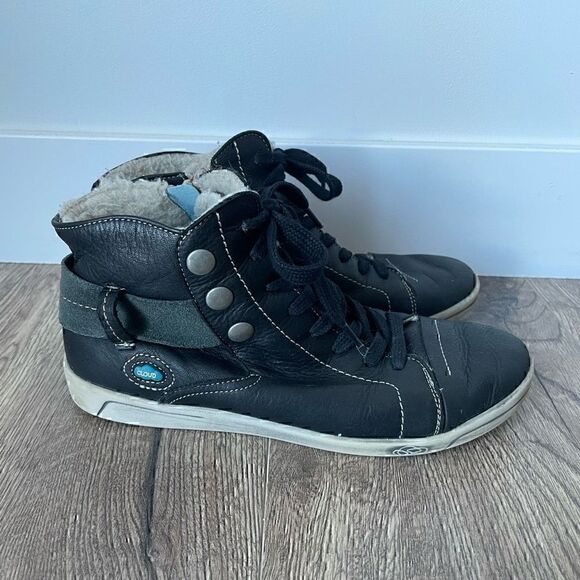 CLOUD Aline Sneaker Booties Size 37 (US 6) Wool Lined Black Leather Boots - Picture 1 of 10